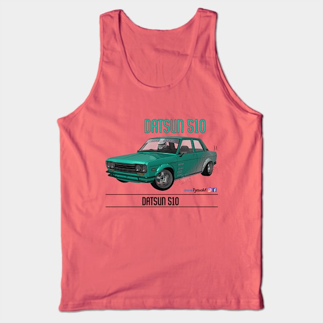 Datsun 510 Halftone Tank Top by PjesusArt